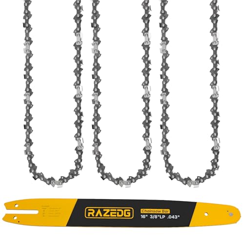 RazEdg 16 Inch Chainsaw Bar and Chain Combo, 3/8" LP