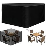 ✔【Funktion】Die Abdeckung gartenmöbel hat PVC-Beschichtung, wasserdicht, Frostbeständigkeit, feuerhemmend, schimmelfest, kältebeständig, korrosionsbeständig, Anti-Aging, Anti-UV, leicht zu reinigen, hohe Temperaturbeständigkeit, von kompliziertem Wetter standhält.