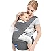 Baby Carrier with Hip Seat, 6-in-1 Baby Carrier Newborn to Toddler, Adjustable Detachable Infant Baby Hip Seat Carrier for 0-36Months (Grey)