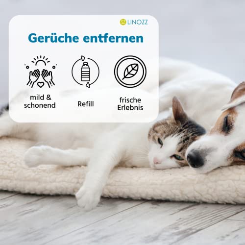 LINOZZ Geruchsneutralisierer gegen Tiergerüche 500 ml. Geruchsentferner für Katzenurin, Hühnerstall, Hundebett… – Bild 5