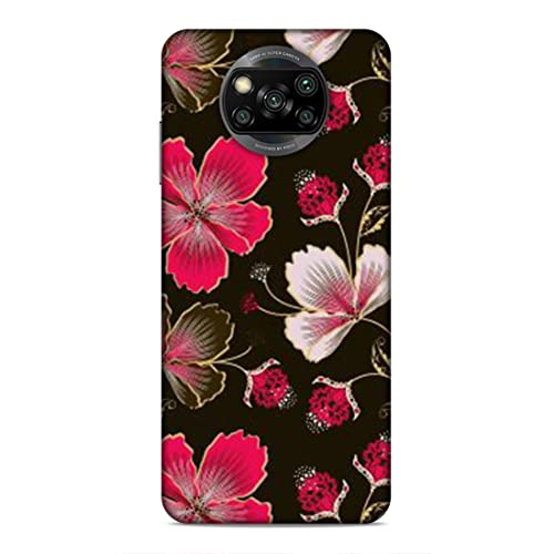 Image of Printed Mobile Back Hard Case Cover for Xiaomi Poco X3 | Flowers, Floral, Pink Flowers, Leaves-2198