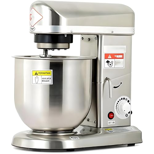 Memykoy Batidora eléctrica de 500 W, batidora de Alimentos de 5 l, 7 l y 10 l, multifunción, 3 velocidades, para Pasteles, con Bol de Acero Inoxidable, Gancho para Masa y Varillas. 5L