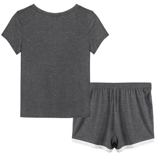 Image of Joyaria Cooling Pajamas Bamboo Viscose Women Short Sleeve V Neck PJ Shorts Set