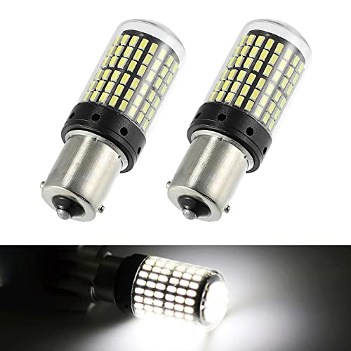 Cueclue Pack-2 1156 Car Turn Signal Bulbs, 144Smd T20 Automotive Tail Leds Light Bulbs, 12V High Brightness Brake Light For Most Cars Trucks Rvs (White) #TOP23