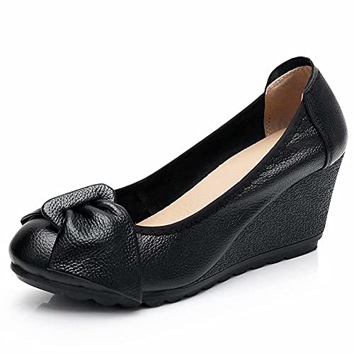 Stunner Women's Bowknot Comfortable Wedge Pumps