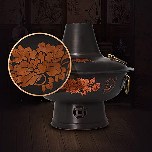 Olla tradicional china de carbón de cobre 36 cm miniatura 5