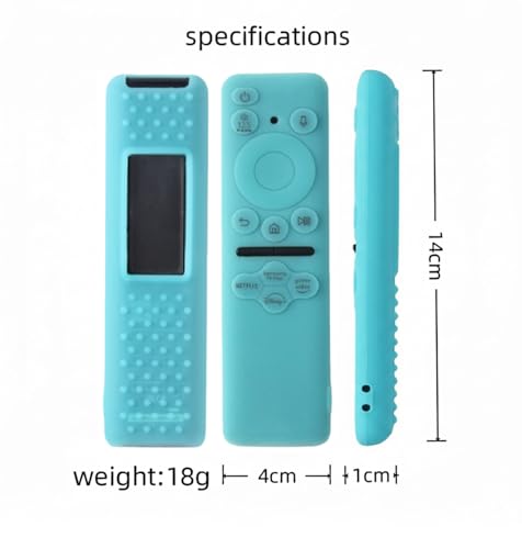 Image of Silicone TV Remote Cover Compatible with Samsung Smart TV Remote 2023 BN59-01432G BN59-01432A (Samsung Smart TV 2023 Model Solar Remote Cover - Style 5, Luminescent Blue - Style 5)