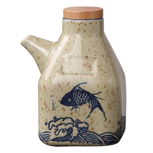 SBCGFY Tarro de cerámica para Aceite, Bote para condimentos, Bote para Salsa de Soja, Ideal para cocinar en la Cocina.