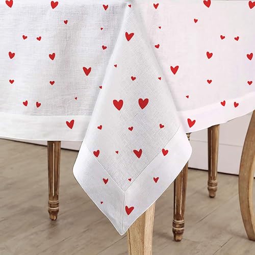 Image of 100% Cotton Printed Tablecloth for 4-6 Seater Dining Table for Home, Garden, Hotel and Restaurant, Pack of 1 Piece (Dark Red, 140x180 cm)