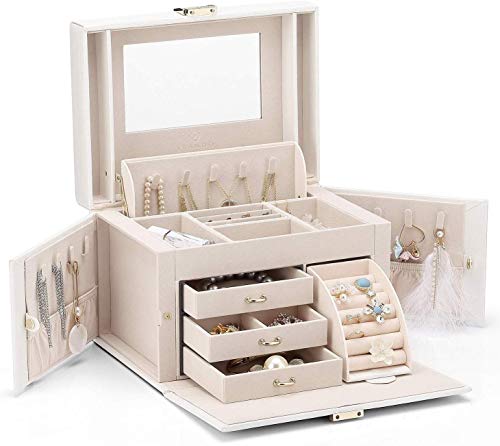 Preisvergleich Produktbild Schmuck Aufbewahrungsbox High-End-Prinzessin Schmuckschatulle Haushalt große Kapazität koreanische Sperre weiblich Geburtstag Hochzeitsgeschenk (Größe: weiß)