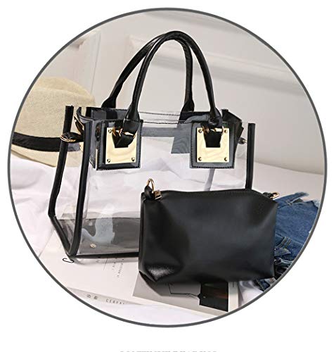 Bolso bandolera transparente 2 en 1 para mujer miniatura 3