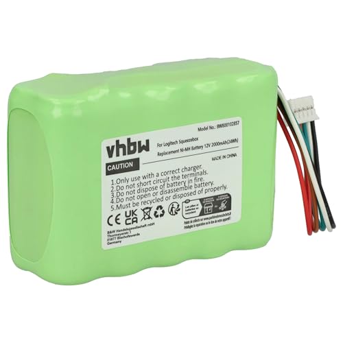 vhbw Akku kompatibel mit Logitech Squeezebox Radio XR0001 digital Radio (2000mAh, 12V, NiMH) - Ersatz für 533-000050, HRMR15/51, NT210AAHCB10YMXZ