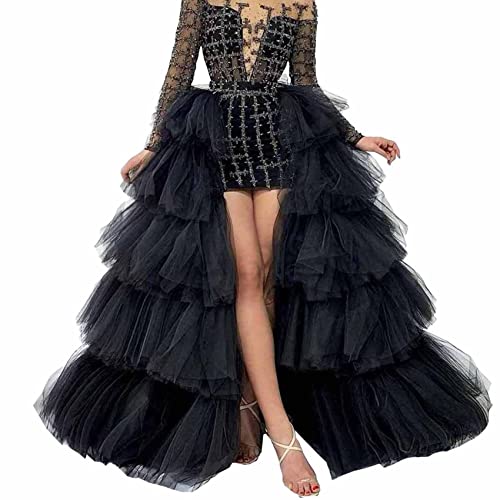 Lisong Women Maxi Tulle Tutu Wrap Skirts Detachable Overskirt Long Wedding Bridal Skirt