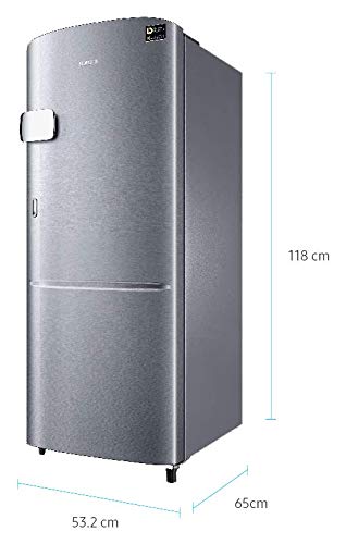 Image of Samsung 192 L 3 Star Direct-Cool Single Door Refrigerator Appliance (RR20R1Y2YS8 /HL, Silver, Elegant Inox)