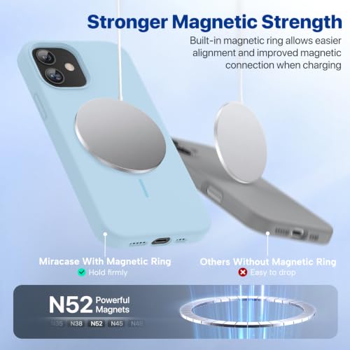 Image of Miracase Magnetic for iPhone 12 Case /iPhone 12 Pro Case, [Soft Anti-Scratch Microfiber Lining], Compatible with MagSafe,Liquid Silicone Shockproof Drop Protection Phone Case for 12 /12 Pro,Clove Purple