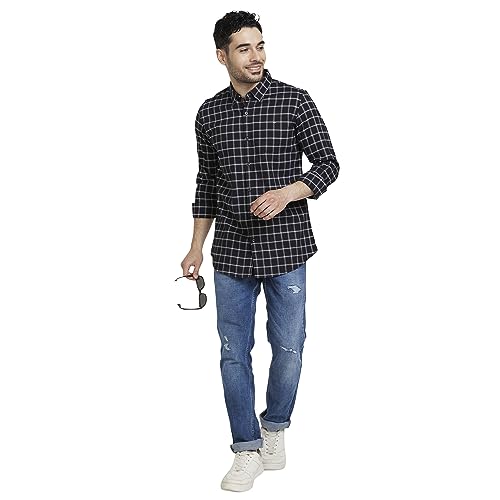 Image of Spykar Men's Regular Fit N /A Full Sleeve Checked Casual Shirts