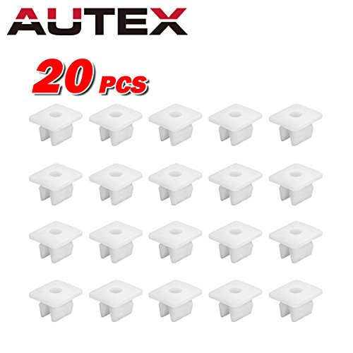 AUTEX 20pcs Car Retainer Clips Plastic Fastener Clamps Auto Body Fender Liner Fastener Rivet Push Type Clips Retainer Nut Replacement for Hood & Front Fender