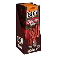 BiFi Rustic Sticks Chorizo - 8er Pack (8 x 80 g) –-Würziger Salami Snack im rustikalen Stil - Proteinreicher Fleisch Snack mit Paprika und Knoblauch für unterwegs Büro und Zuhause - zum Teilen