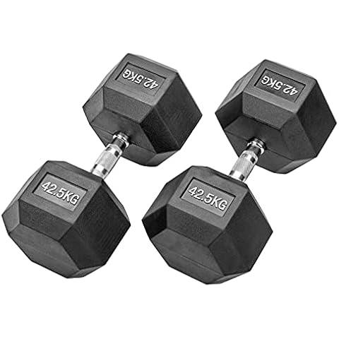 Bad Company 85 Kg gummierte Hexagon Studio Hanteln schwarz Cover
