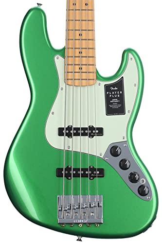 Fender Player Plus 5-String Jazz Bass, Cosmic Jade, Maple Fingerboard #TOP12