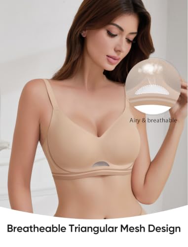 Image of Wireless Bras for Women No Underwire Seamless Buttery Bralettes Smoothing Women's Bras Full Coverage Shapedly Bra