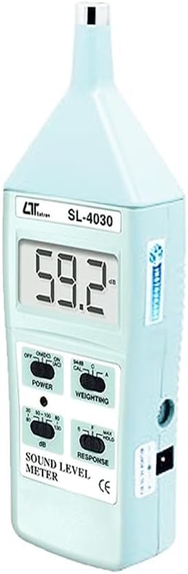 Sonómetro digital (rango: 30 a 130 dB) para auditorios, pruebas de ruido vehicular y teatros | Medidor de sonido para escuelas, monitoreo acústico y medición de decibelios | Modelo: SL-4030
