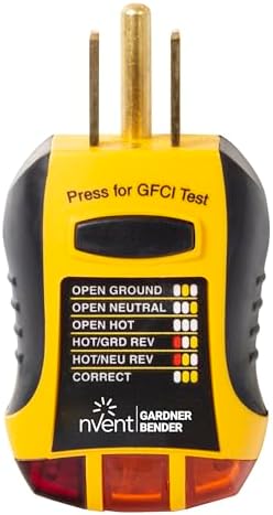 Sperry Instruments GFI6302 GFCI Outlet / Receptacle Tester, Stand...