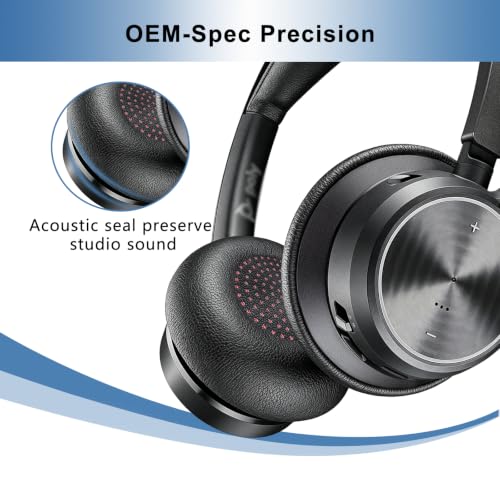 Image of GEVO Ear Pads Cover for Voyager Focus 1&2 UC /B825 -Black&Red