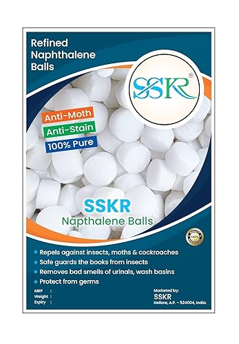 SSKR Napthalene Balls Pure Quality - Big Size Balls (White) 450 GMS SSKR Napthalene Balls Pure Quality - Big Size Balls (White) 450 GMS