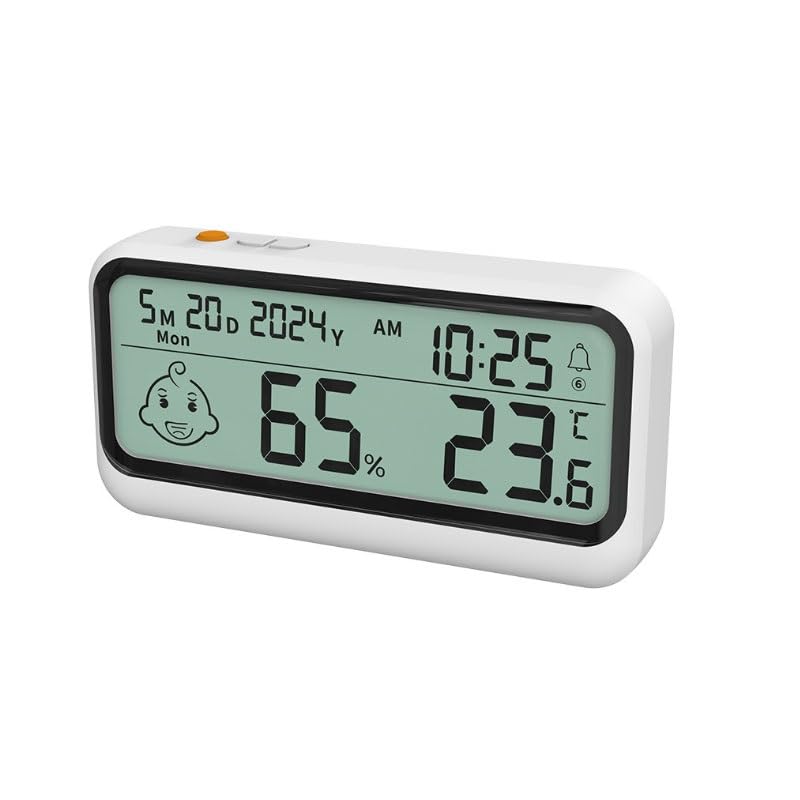 ABS Thermometer Hygrometer Date Alarm Reminder Indoor Household