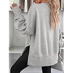 ANRABESS Women Oversized Sweatshirts Thumbhole Long Sleeve Hoodies Shirts 2025 Fall Side Slit Pullover Top Teen Y2k Outfits - Image 4