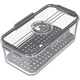 Airtight Bread Box for Kitchen Counter – 12' x 7' x 4.3' Storage Container with Time Dial and Lid, BPA-Free Loaf Keeper for Homemade Baked Goods, Muffins, Bagels (Grey)