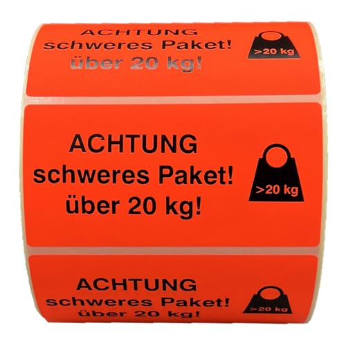 Giese-GEF Aufkleber über 20 kg Paketgesetz - 1.000 Kennzeichnungsaufkleber 100x40mm