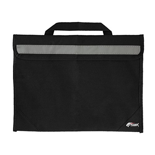 Sac à musique Tiger MSA63 - Sac de livre scolaire bicolore - Sac à musique pour enfants - Pratique de l'orchestre et de la chorale - Cours de musique à l'école - Sac pour partitions - Noir