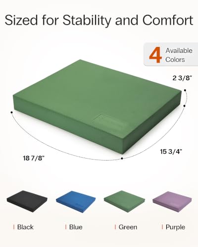 Image of StrongTek Extra Wide Foam Balance Pad for Physical Therapy, 19 inch X 15.8 inch X 2.4 inch, High-Density TPE Foam Pad for Exercise, Enhanced Stability, Core Strength, Non-Slip & Water-Resistant, for Fitness, Yoga