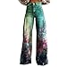 Boho Jeans 2025 Summer Fashion Baggy Jean for Woman 90s Jeans Women Dark Wash Vintage Pant Y2K Street Wide Leg Denim Pant(V-Green,Large)