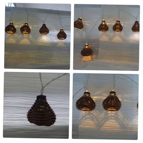 Guirlande rotin 10 LED facile a installer comme decoration murale de fetes - 3