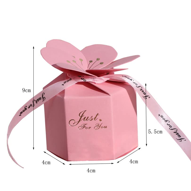KUPOO Scatoline Portaconfetti Oro – 50 Pezzi Con Nastri, Perfette Per Bomboniere, Matrimoni E Pasqua, 8,9x6,3x3,8 Cm