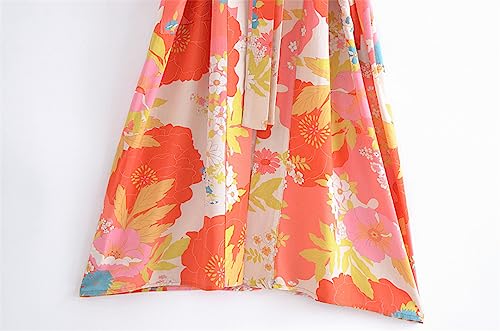 Beach Style Rayon Cotton Long Robe Holiday Resort Wear Beach Cover Up Bohemian Kimono2