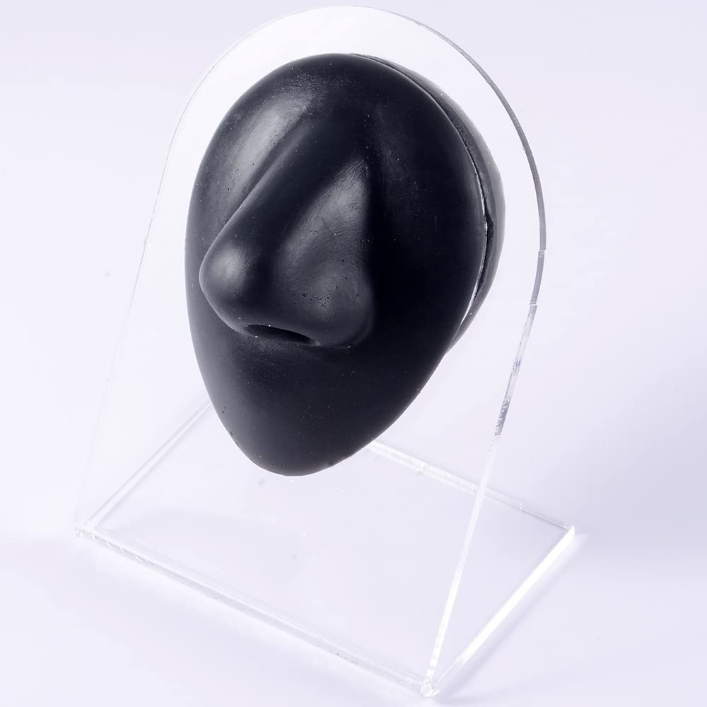 Zestaw modeli do ćwiczeń silikonowych do piercingu - 5 szt. Szkolenie w zakresie tatuażu Ucho Nos Warga Pępek Język Fałszywe części ciała(Black Nose)