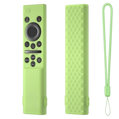 Image of OBOE Silicone TV Remote Cover for Samsung BN59-01311, Glow in Dark Green | Compatible with Samsung Smart TV, Compatible with Samsung QLED TV, Open Key Protective Case, With Loop, Remote Not Includd