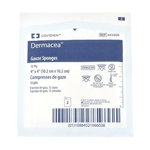 Cardinal HealthTM DermaceaTM Standard Woven Gauze Sponge, Sterile, 4 x 4IN, 12 Ply, 441000, Case of 1200 miniatura 2