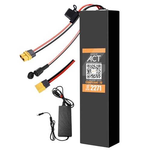 36V 10.6Ah Samsungcell Lithium Battery Pack with 30A Smart BMS, 2A Charger, and XT60 Connector, Rechargeable Power Battery for 250W-1000W Ebike, Scooter, Tricycle, and Daily Commuting
