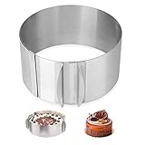 Fácil de usar: simplemente coloque capas de los ingredientes seleccionados en los moldes para hornear pasteles, el molde para hornear se puede quitar fácilmente después de hornear sin dañar el pastel. El anillo de repostería es fácil de guardar y limpiar, la superficie es lisa y sin rebabas. Para evitar que la masa gotee, use el anillo de pastel y el papel de hornear juntos.