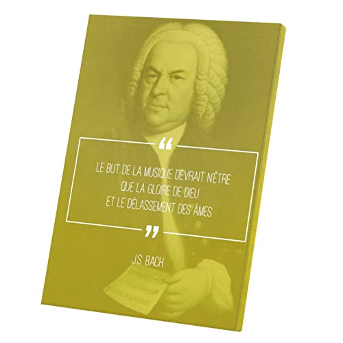 Toile imprimée JS Bach poster inspiration musique pour décoration de salon et studio