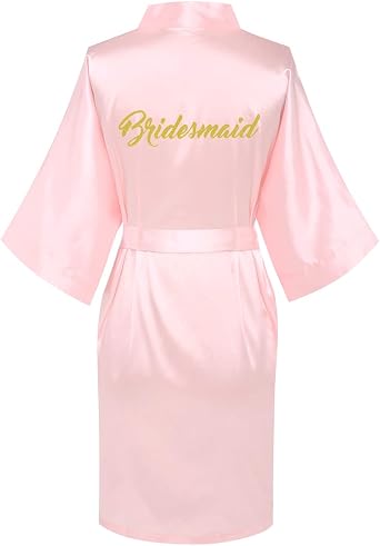 VOGUEMAX Womens Bride Bridesmaid Kimono Robe Getting Ready of Wedding