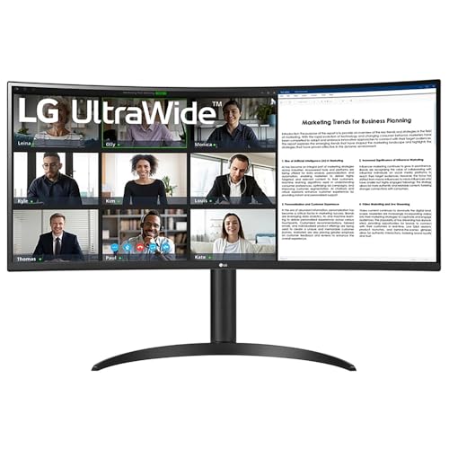 Image of LG 34WR55QK B 34 inch Curved UltraWide WQHD HDR 10 100Hz Monitor Bundle with Microsoft Wireless Controller, Elite Suite 18, 2X HDMI Cable and Deco Gear CPS 26 Month Protection Pack (Beach-CPS- 26M500)
