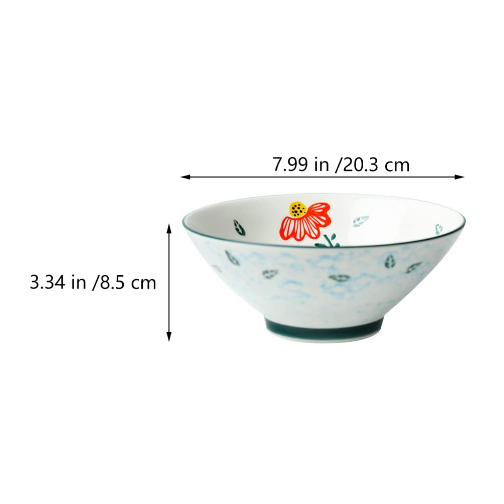 Cuencos de cerámica para Cereales, Cuencos de Porcelana, Cuencos de cerámica para Sopa, Pasta, Ensalada y arroz, microondas, lavavajillas, 8 Pulgadas