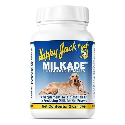 HAPPY JACK Milkade Dog Breeding & Nursing Supplies, Milk Production Aid for Female Dogs & Healthy Litter, Pregnant Prenatal Vitamin with Vitamin B1 (2 oz) Cover
