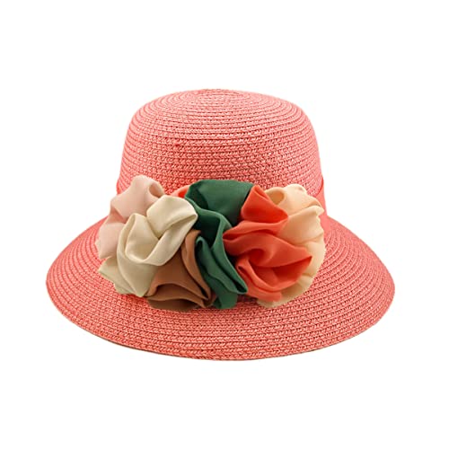Image of Deluxe Flower Straw Sun Hat - Different Bands Available